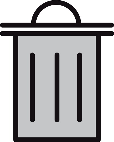 Trash can or delete web button linear and fill vector image