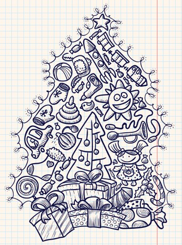 Christmas tree and gifts Vector Image