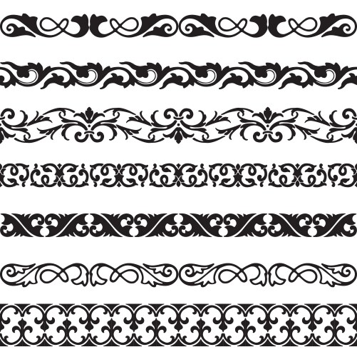 Decorative seamless borders vintage design vector image