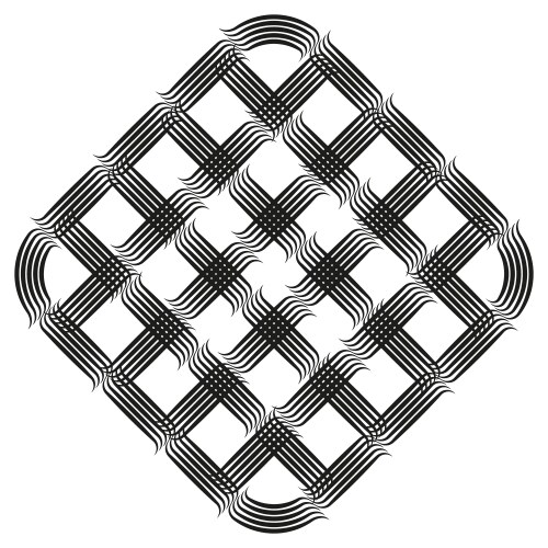 Diagonal grid structure abstract woven pattern vector image