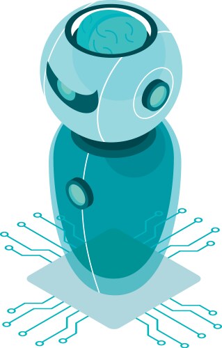 Isometric ai robot digital Royalty Free Vector Image