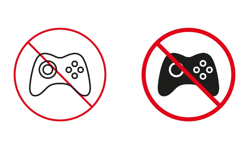 Game pad console line and silhouette icons vector image