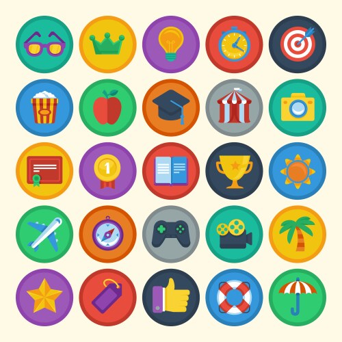 School icons set Royalty Free Vector Image - VectorStock