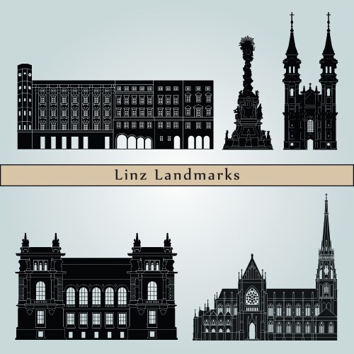 Linz cities and towns in austria Royalty Free Vector Image