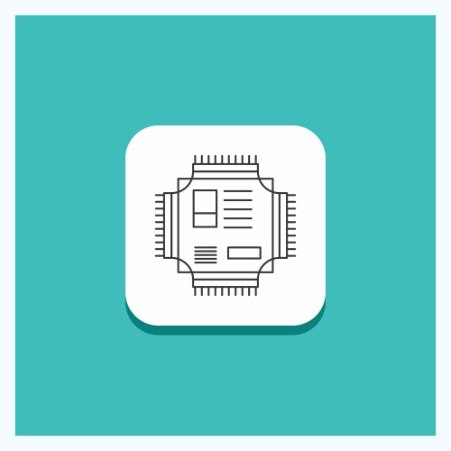 Round button for chip cpu microchip processor vector image