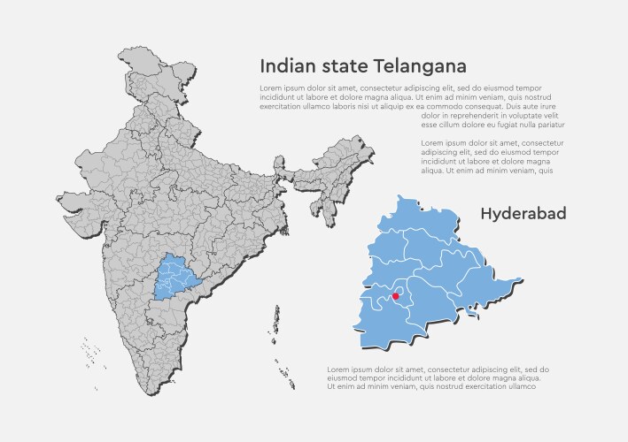 india map country state telangana template vector