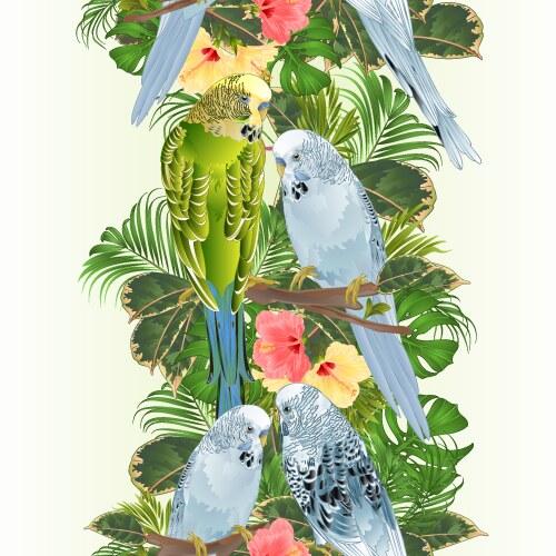 Border design with birds on tree Royalty Free Vector Image