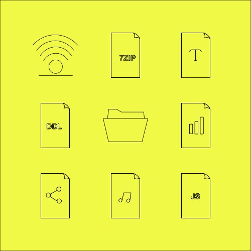 Files and folders linear icon set simple outline vektorbild