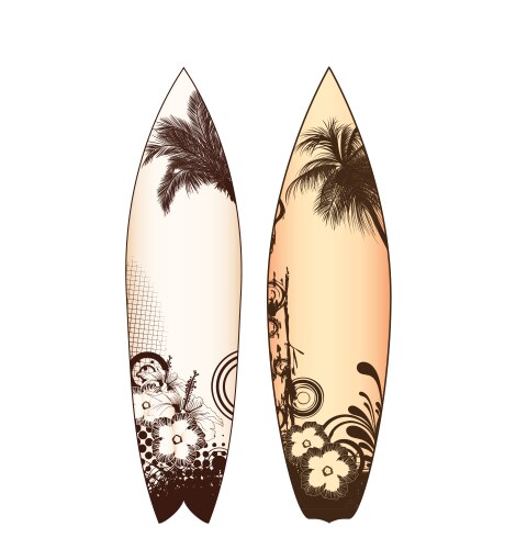 Surfboard set prints Royalty Free Vector Image