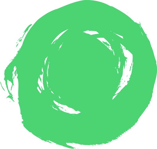 Green brush stroke circle shape Royalty Free Vector Image