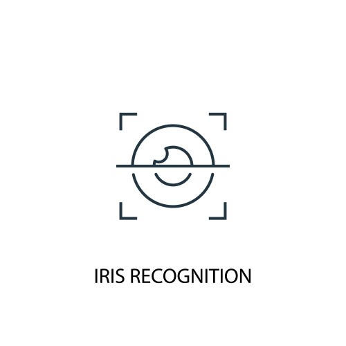 Iris recognition concept line icon simple element vector image