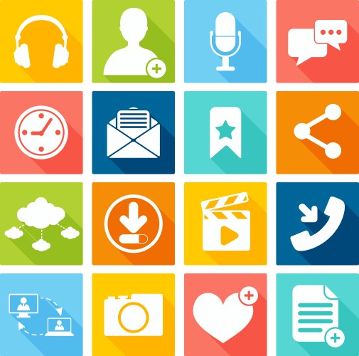 Social network icons vector image