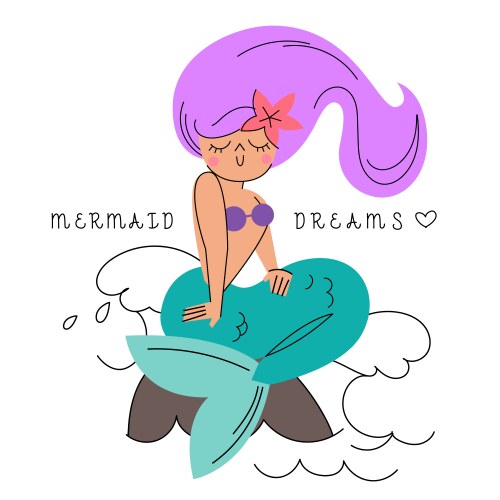 Mermaid Dreaming Vector Image
