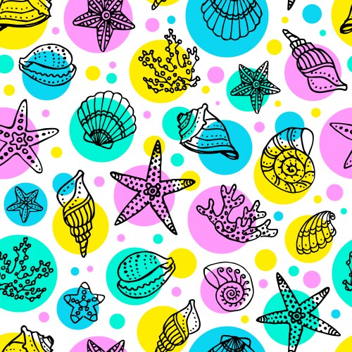 Seamless pattern withunderwater sea life Vector Image