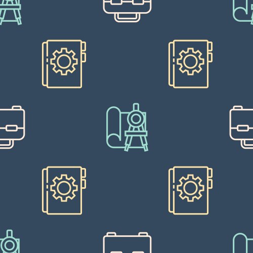 Set line toolbox user manual and graphing paper vector image