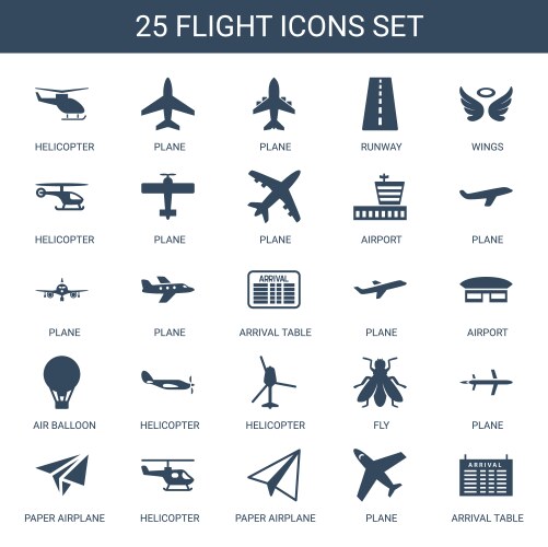 25 flight icons (36834529) – Free Vector | VectorStock