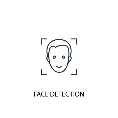 Face detection concept line icon simple element vector image