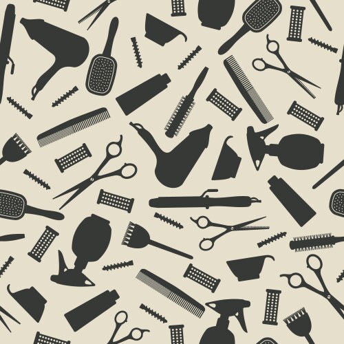 Hair Salon Seamless Pattern vector image