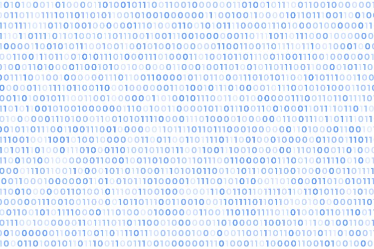 Binary code white background with floating numbers vector image