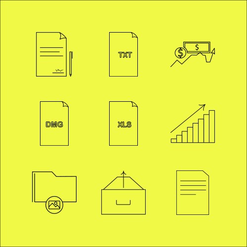 Files and folders linear icon set simple outline vektorbild