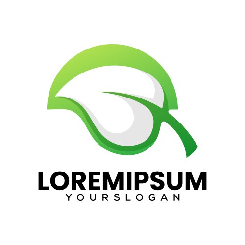 Leaf community gradient logo design Royalty Free Vector