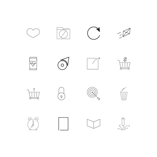 Web linear thin icons set outlined simple vector image