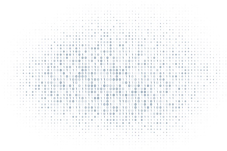 white digital matrix binary code numbers vector image