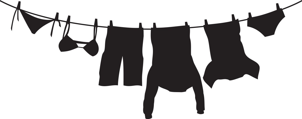 clothes hanging on a clothesline vector image