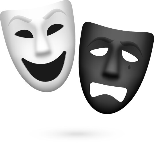 Comedy and tragedy theatrical masks vector image