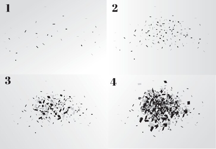 Exploded Shatter Black Pieces Royalty Free Vector Image