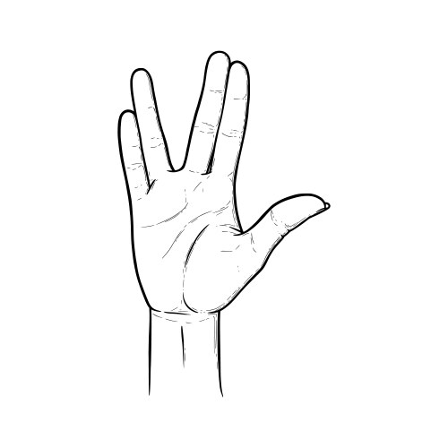 Vulcan Hand Salute - Live Long & Prosper Vector Image