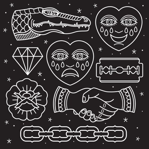 Tattoo Flash Pattern - Retro & Traditional Vector Image