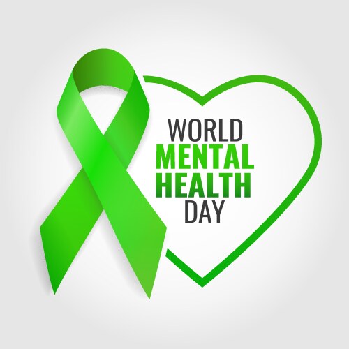 World Mental Health Day - Support & Awareness Vector Image