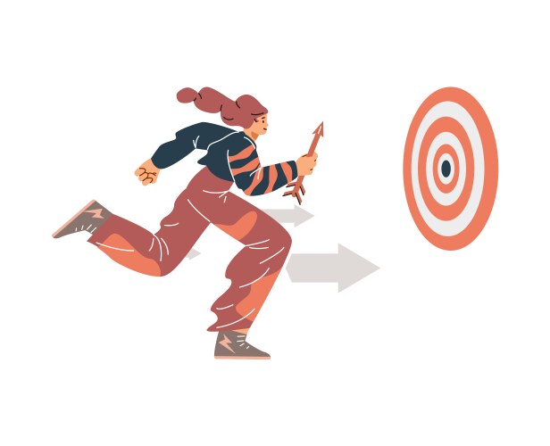 Goal pursuit action vector image