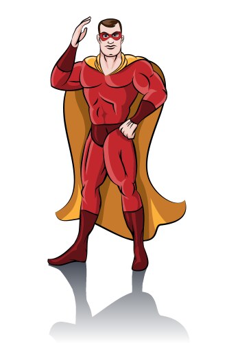 Big chined superhero Royalty Free Vector Image