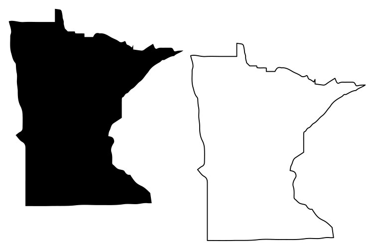 Minnesota Map Sketch Vector Image
