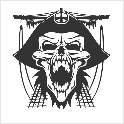 Skull pirate in hat Vector Image