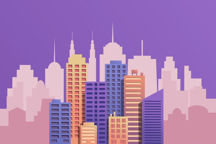 Colorful cityscape background Royalty Free Vector Image
