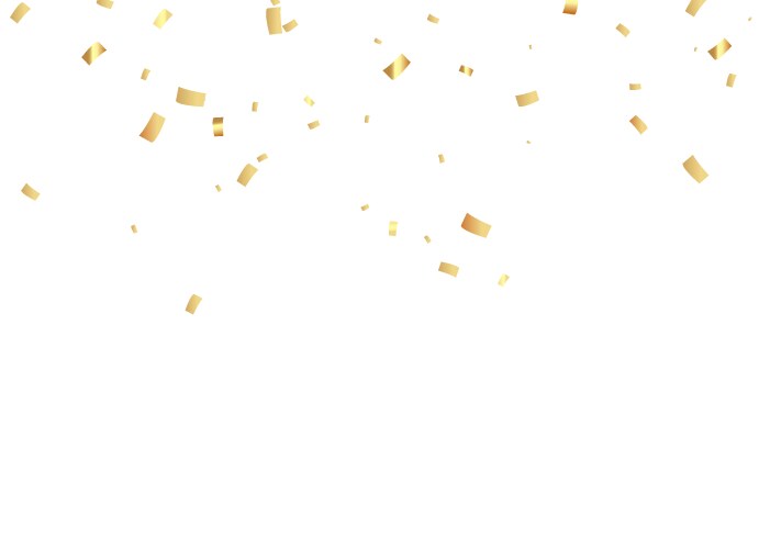 Party background gold confetti isolated vector image