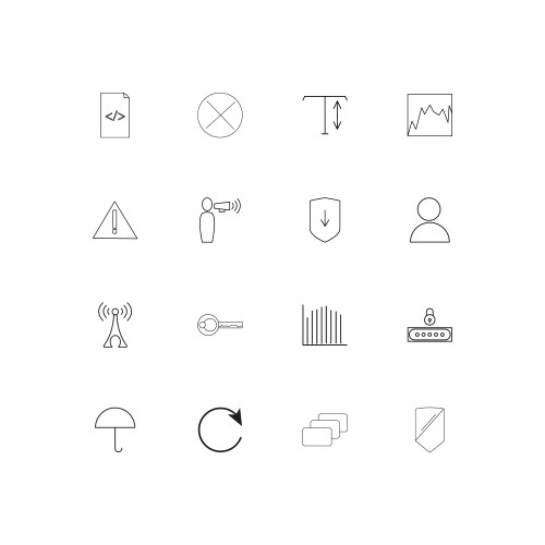 Web and text simple linear icons set outlined vector image