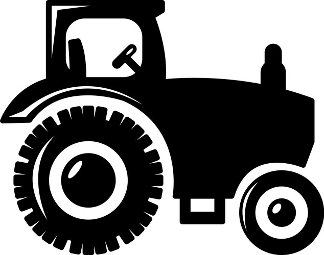 Gray Tractor Silhouette Icon – Royalty-Free Vector | VectorStock