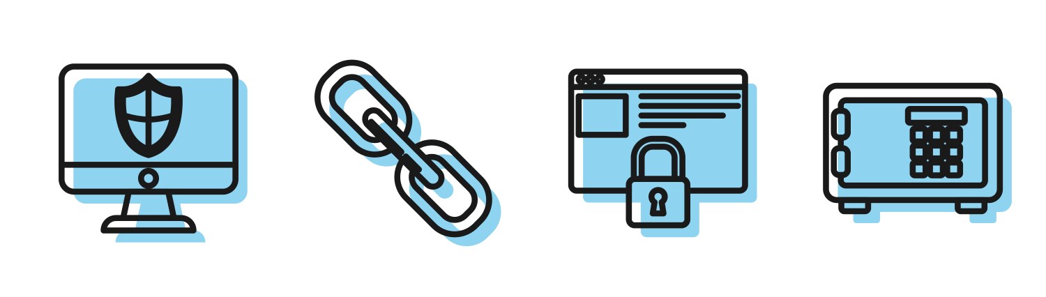 Set line secure your site with https ssl vector image