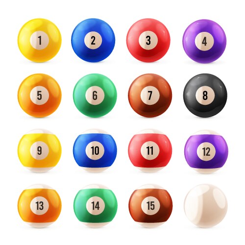 Billiard balls multicolored with numbers from zero vector image