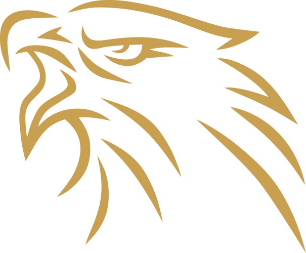 Gold eagle golden falcon logo design Royalty Free Vector