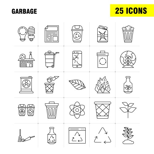 Garbage line icon for web print and mobile uxui vektorbild
