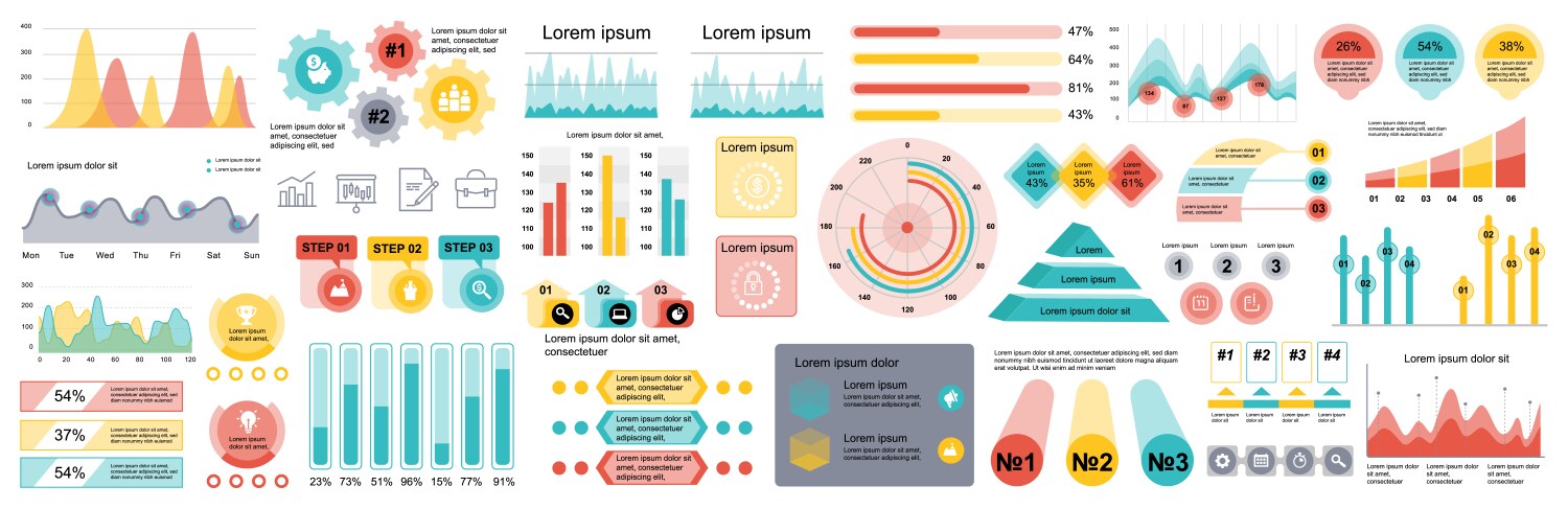 Mega set of infographic elements data Royalty Free Vector