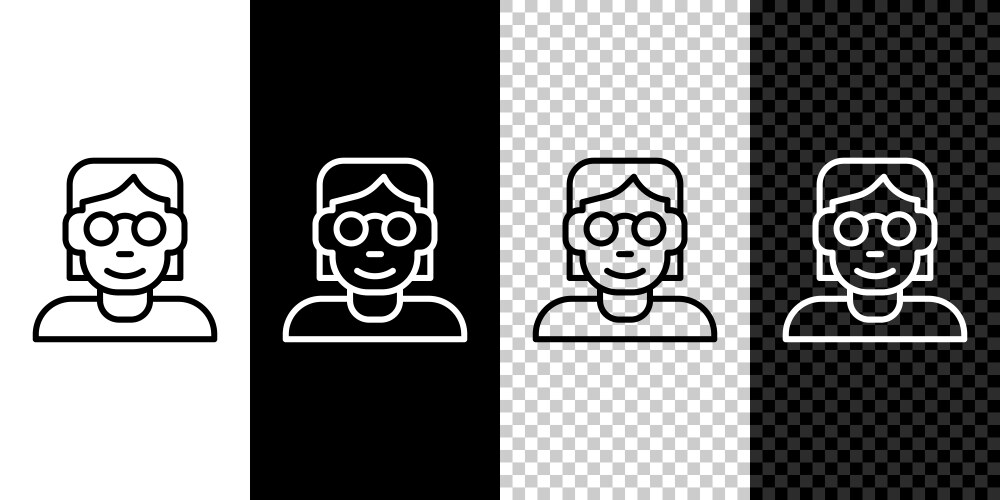 Set line hacker or coder icon isolated on black vector image