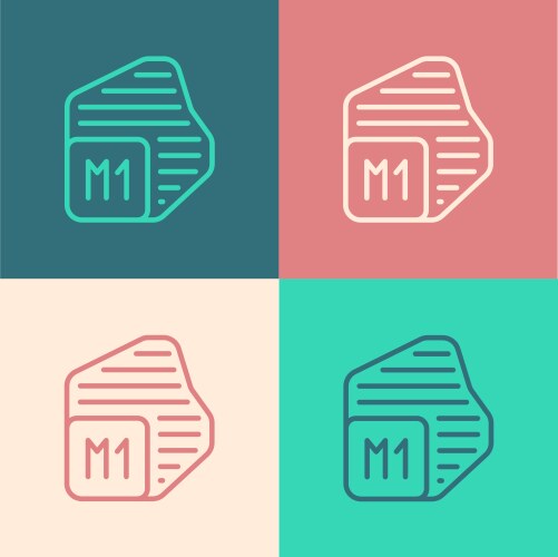 Pop art line processor icon isolated on color vektorbild
