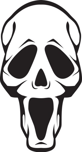 Black and White Skull Icon Vector Image