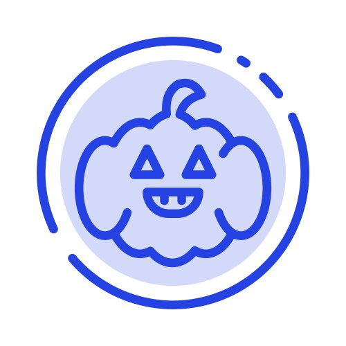 Pumpkin american blue dotted line icon Vector Image